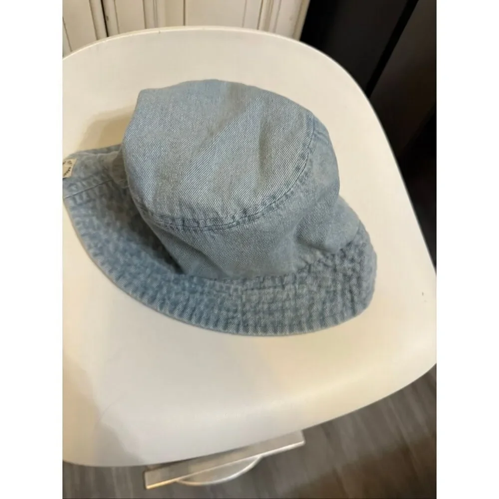 Zara Kids Unisex Washed Denim Cotton Lightweight Summer Bucket Hat Blue